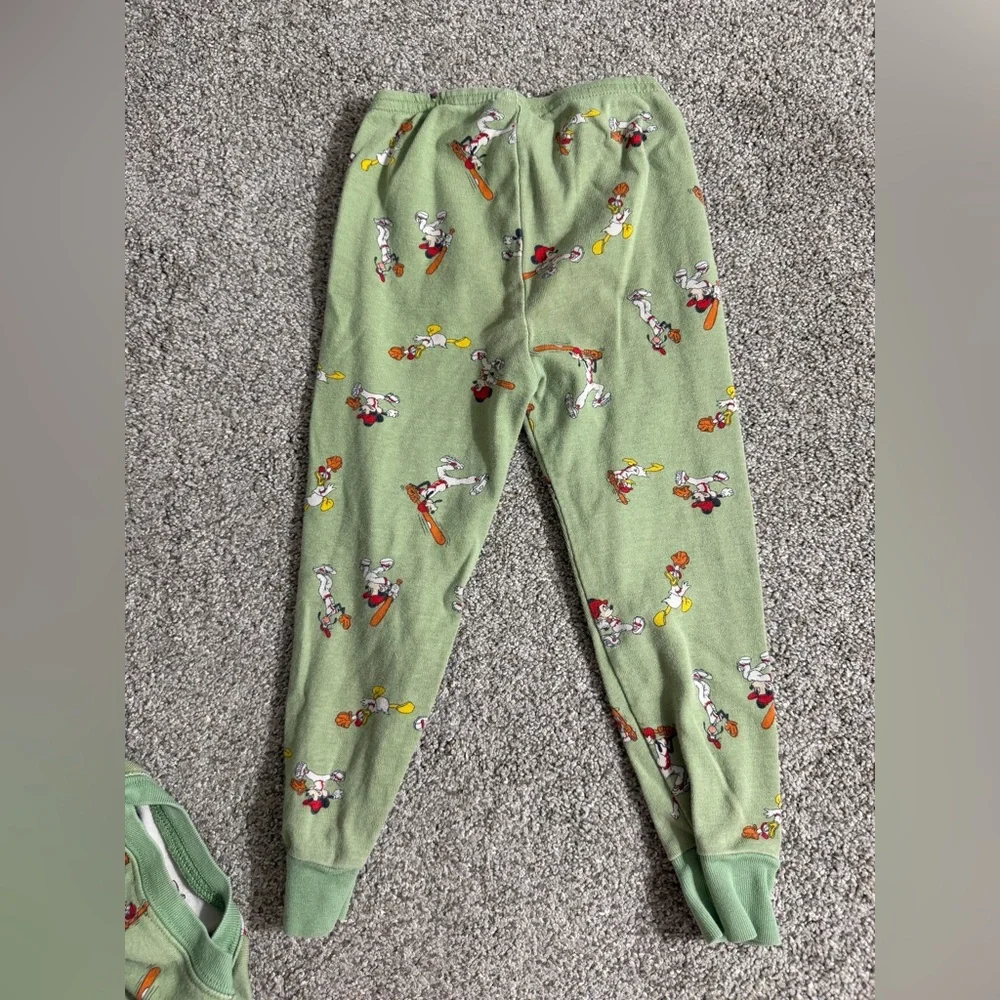 Janie and Jack Good Night Pajama in Disney Mickey Mouse Baseball Green Size 3